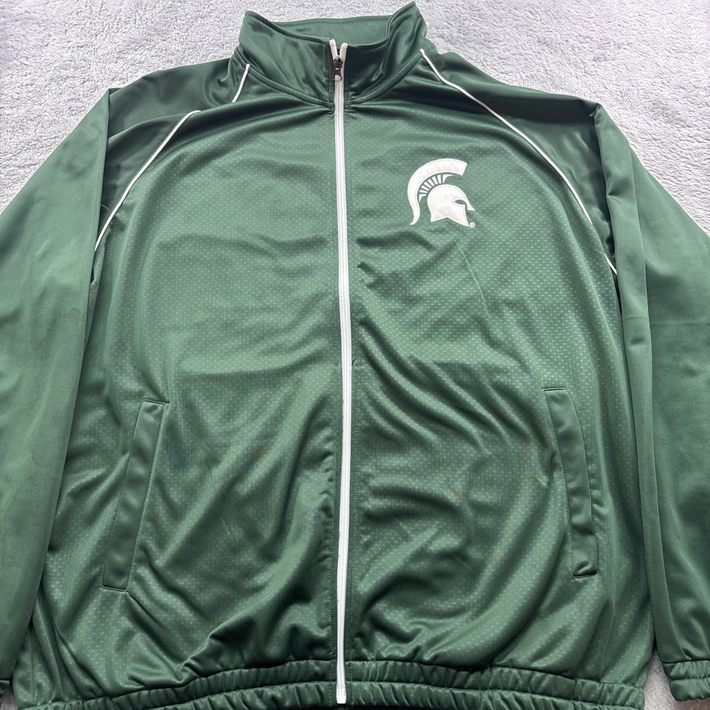 Michagan State Spartans Full Zip Performance Jacket Size XL By G111‎ Green
